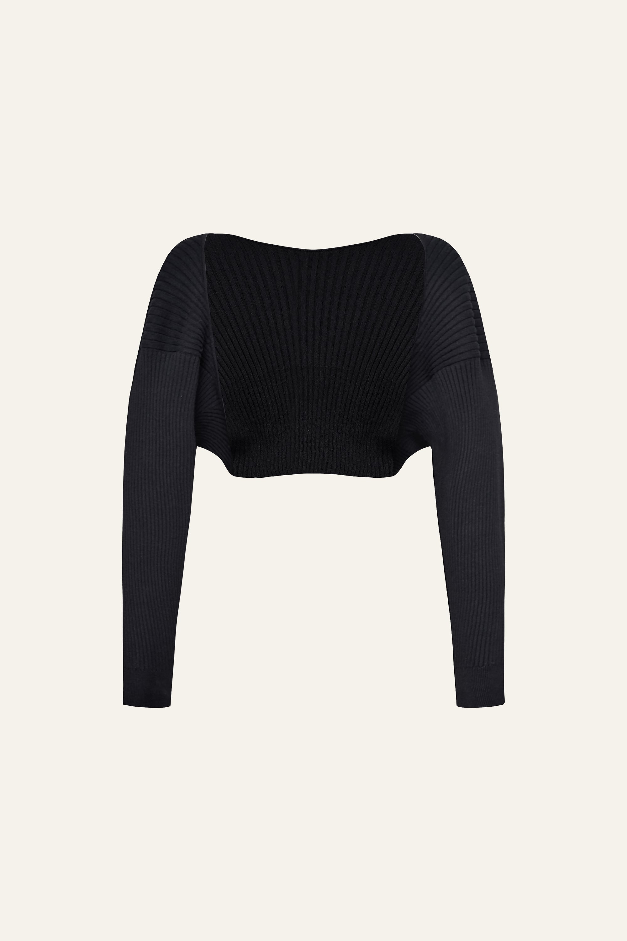 Seamless Knit Shrug Cardigan in Black