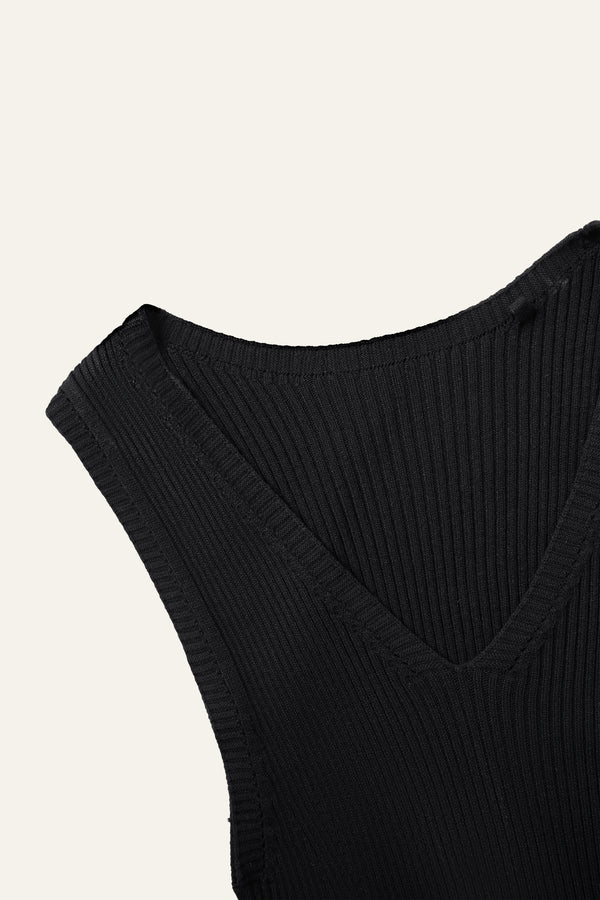 Seamless Knit Reversible Dress in Black