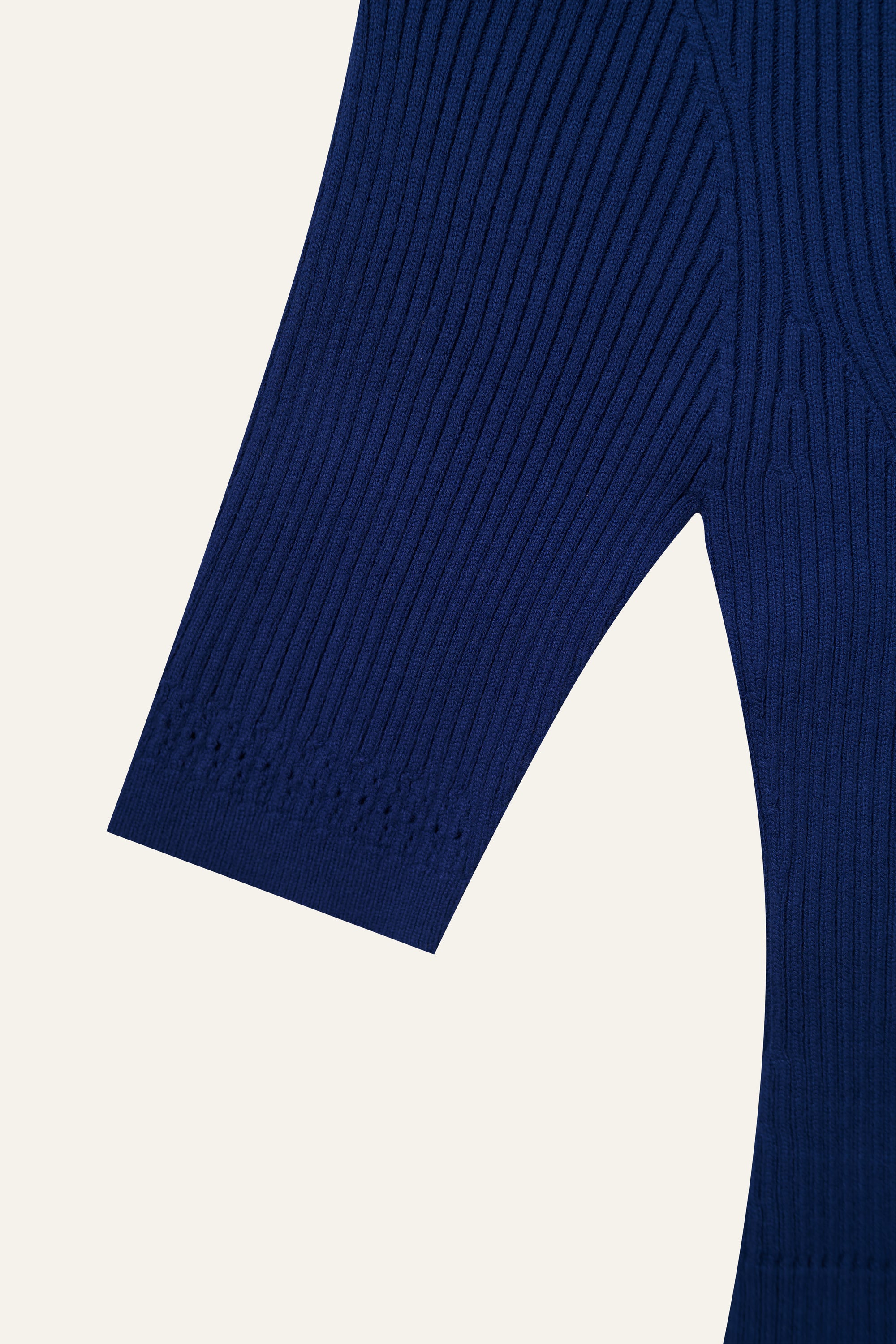 Seamless Knit Sleeved Top in Navy