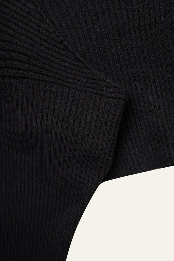 Seamless Knit Shrug Cardigan in Black