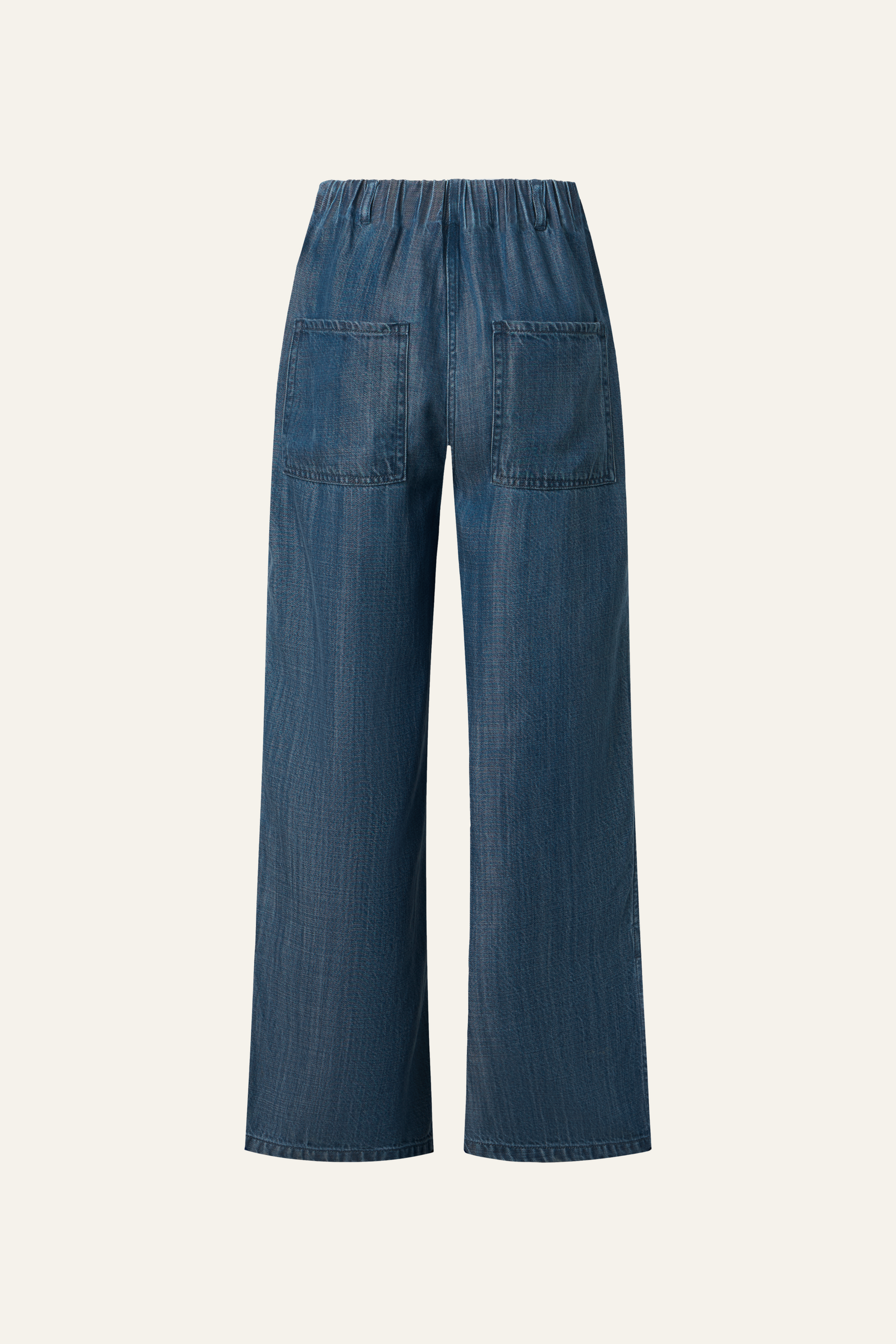 Gentle Denim Effortless Elastic Pants in Dark Blue