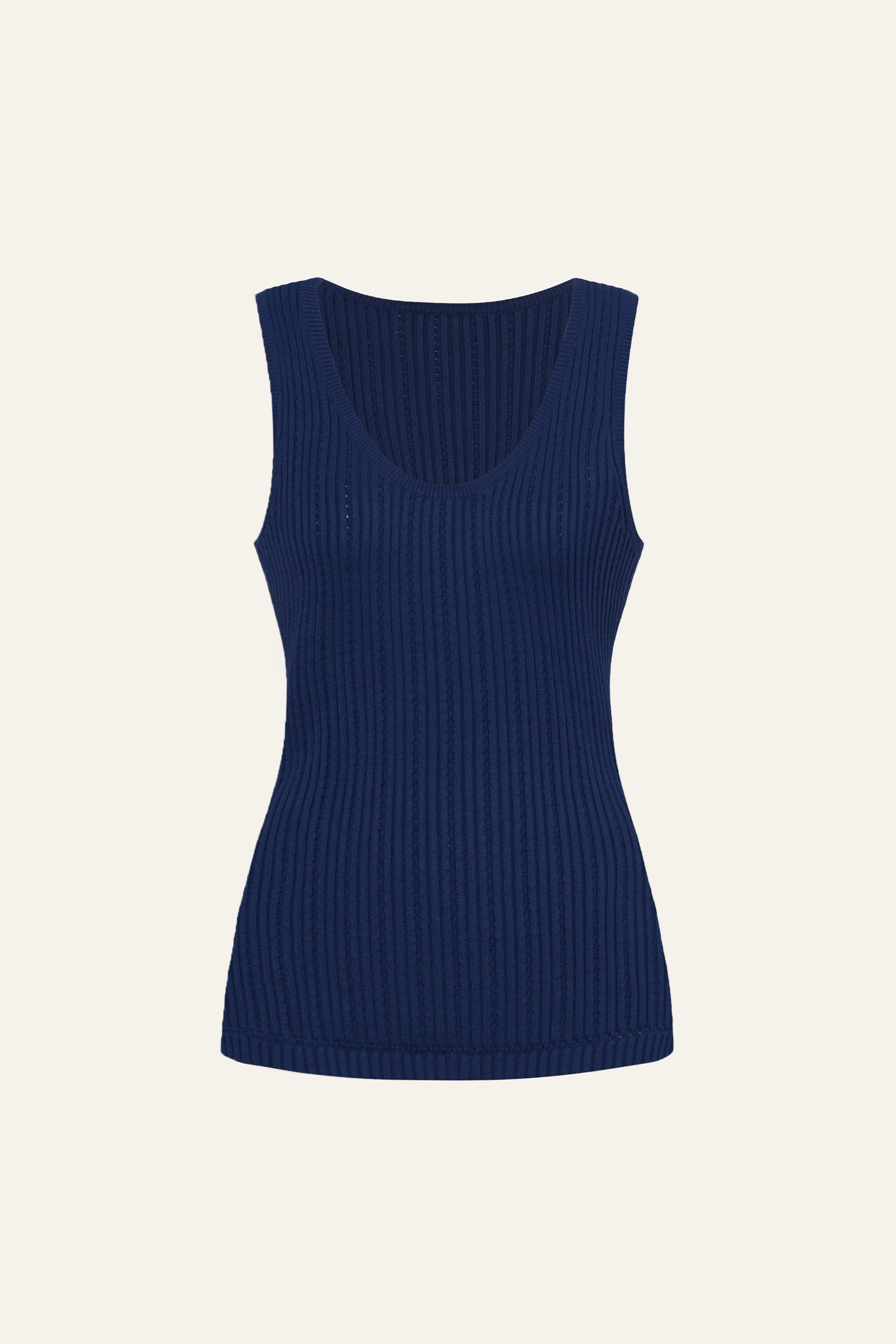 Seamless Knit Reversible Tank Top in Navy