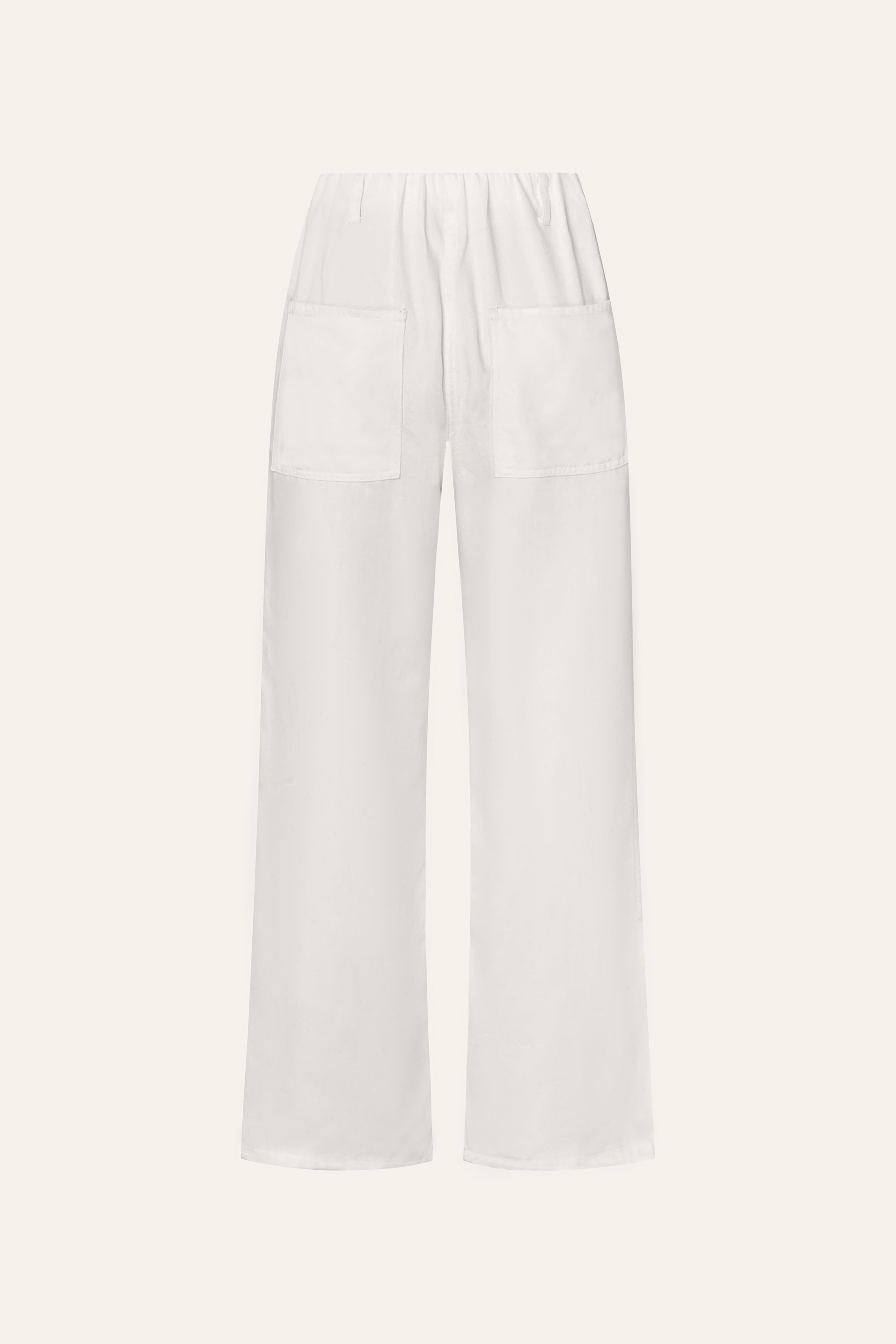 (Preorder for XS,S,M,L) Gentle Denim Effortless Elastic Pants in White